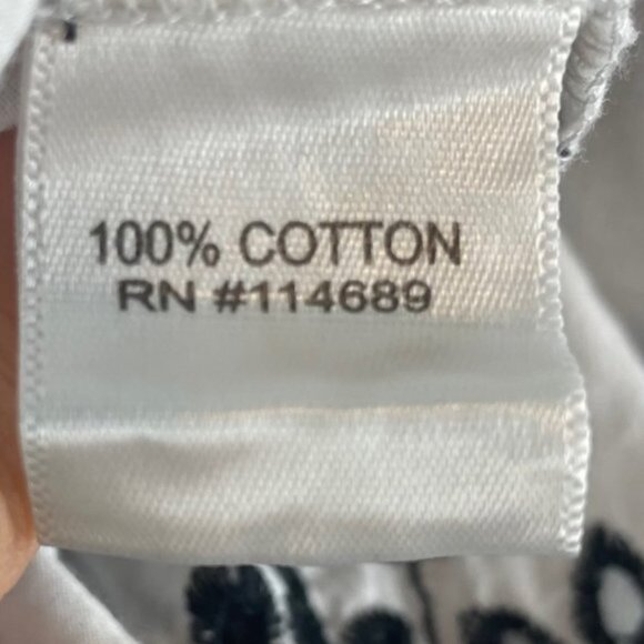 Cino Embroidered Button Down Cotton Top Size Large - Picture 5 of 5